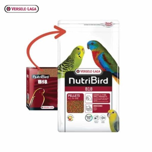 NutriBird B18 3 kg นกหงษ์หยก พาราคีทขนาดเล็ก เลิฟเบิร์ด แพรอทขนาดเล็ก สำหรับนกพ่อ แม่พันธ์ุนกผลัดขน