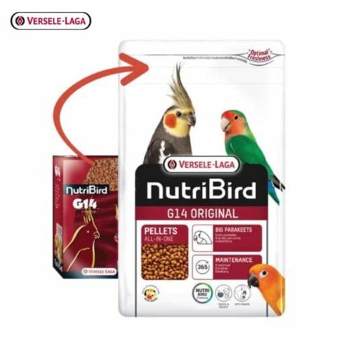 NutriBird G14 original 1kg., 6 pcs (อาหารเม็ดสำเร็จรูป นกพาราคีทขนาดใหญ่)