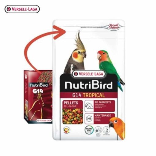 NutriBird G14 tropical 1kg., 6 pcs (อาหารเม็ดสำเร็จรูป นกพาราคีทขนาดใหญ่)