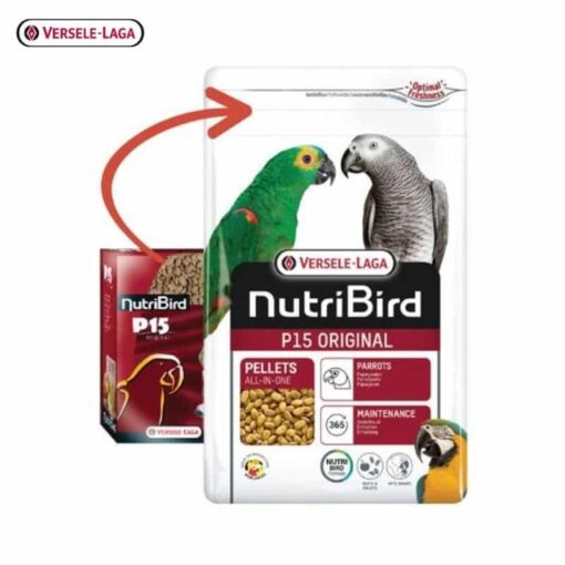 NutriBird P15 original 1kg., 6pcs (อาหารเม็ดสำเร็จรูป นกปากขอ)