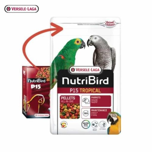 NutriBird P15 tropical 1kg., 6pcs (อาหารเม็ดสำเร็จรูป นกปากขอ)