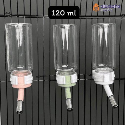 ขวดน้ำสัตว์เลี้ยงพลาสติก 120 ml แบบติดกรง สำหรับสัตว์เล็ก - Image 2