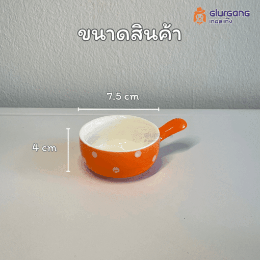 GG-440 ถ้วยอาหาร ลายจุด มีด้ามจับ สำหรับสัตว์เลี้ยง เซรามิก แข็งแรง นกแก้ว แฮมสเตอร์ ชูก้า - Image 2