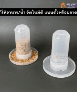 ที่ให้อาหาร / น้ำ อัตโนมัติ แบบตั้งพร้อมถาด 350 ml
