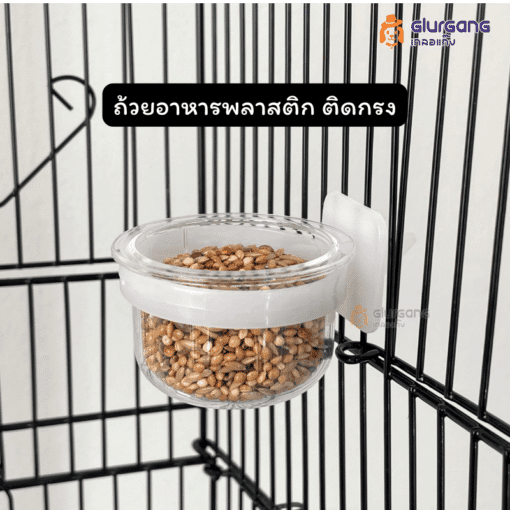 ถ้วยอาหารพลาสติก ติดกรงง่าย ถ้วยอาหารนก